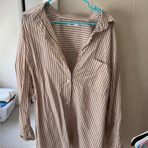 Sonoma Women's Striped Tan Top